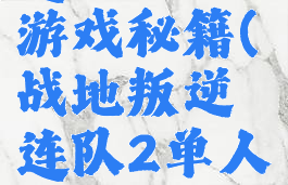 战地叛逆连队2单人游戏秘籍(战地叛逆连队2单人游戏秘籍怎么用)