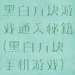 黑白方块游戏通关秘籍(黑白方块手机游戏)